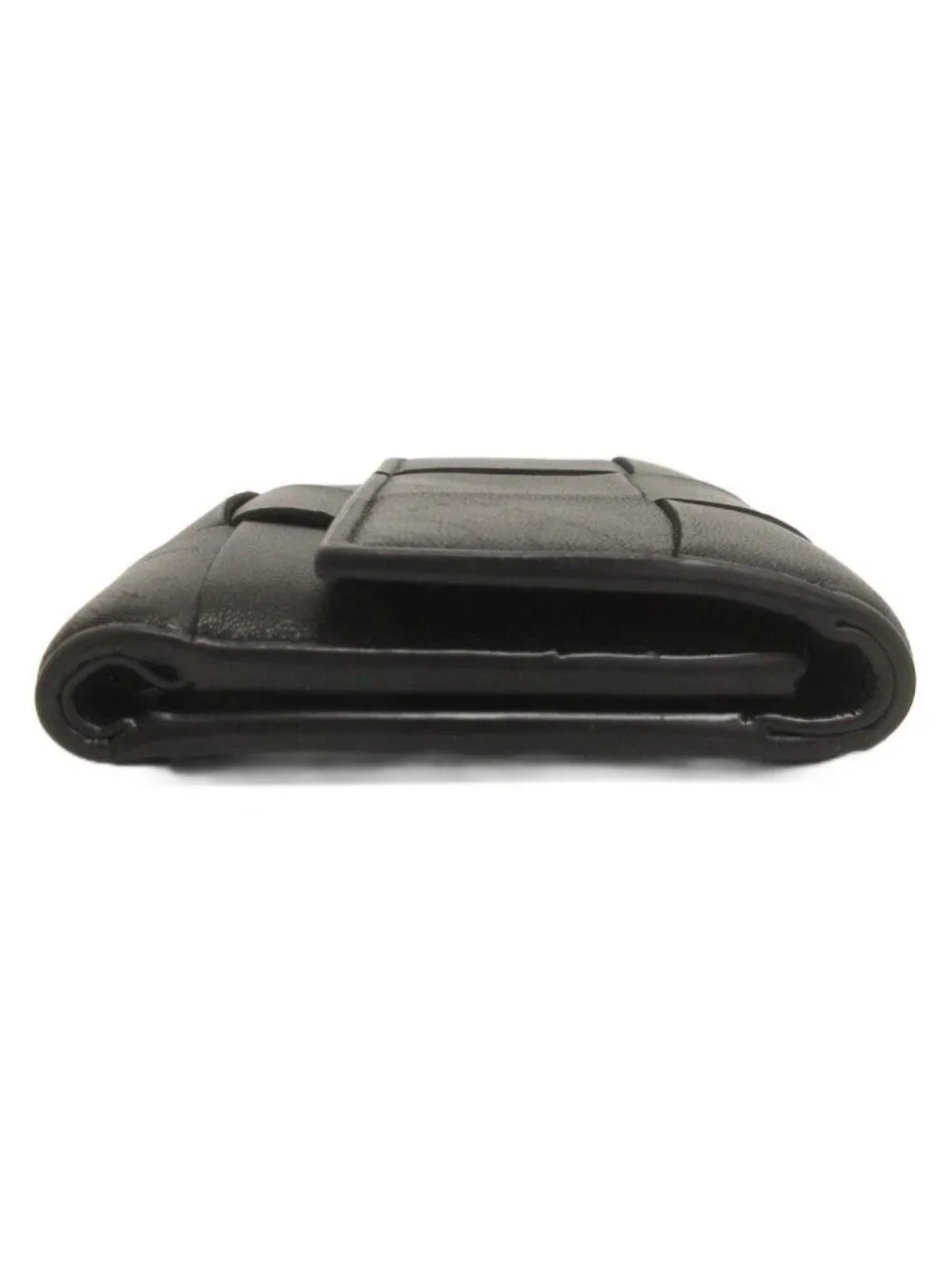 Bottega Veneta Cassette Trifold Wallet Braided Leather Black